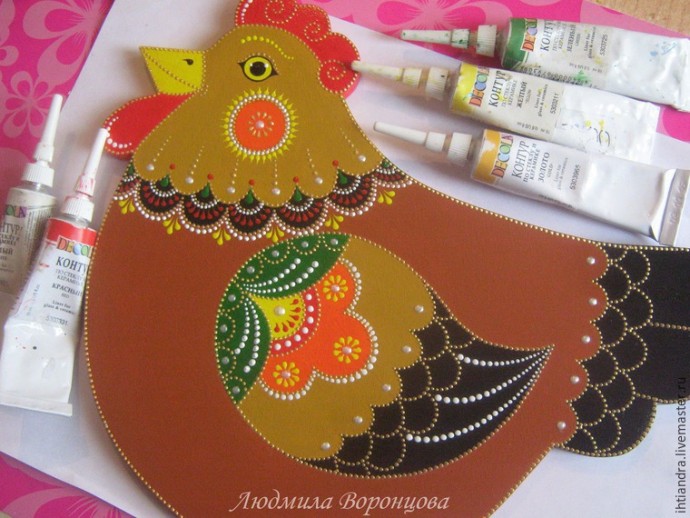 Создаем панно с крючками "Курочка": часть 2