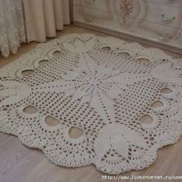 ​Квадратный коврик крючком