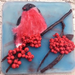 Мастер-класс по мыльной картине "Снегирь": часть 1