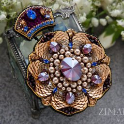 Мастерим брошь-цветок "Универсальный прекрасный цветок": мастер-класс, часть 3