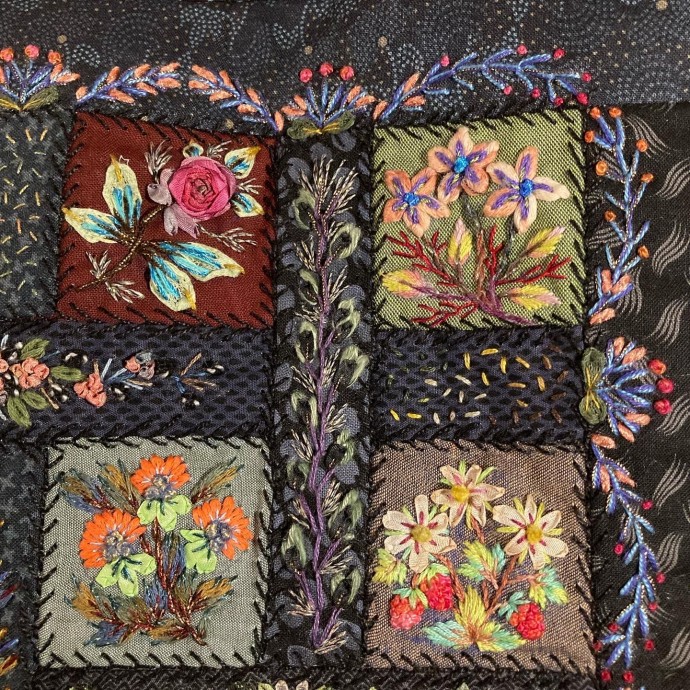 ​Пэчворк с вышивкой и стежкой