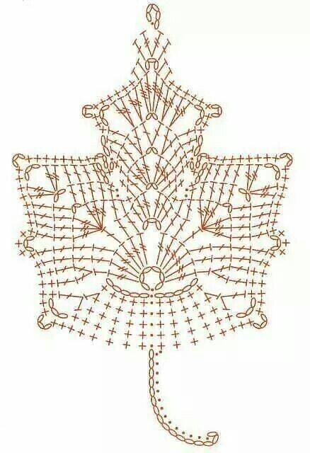 Вязаные листочки крючком