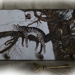 Создаем панно-ключницу "Слишком устал": часть 3