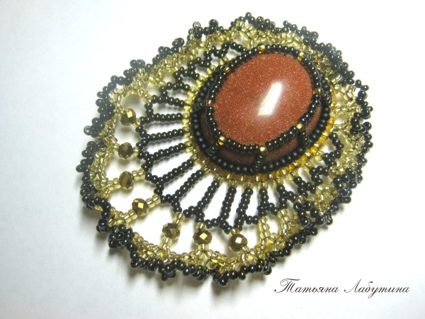 ​Мастер-класс по созданию кулона с бисерным кружевом сарагуро: часть 2