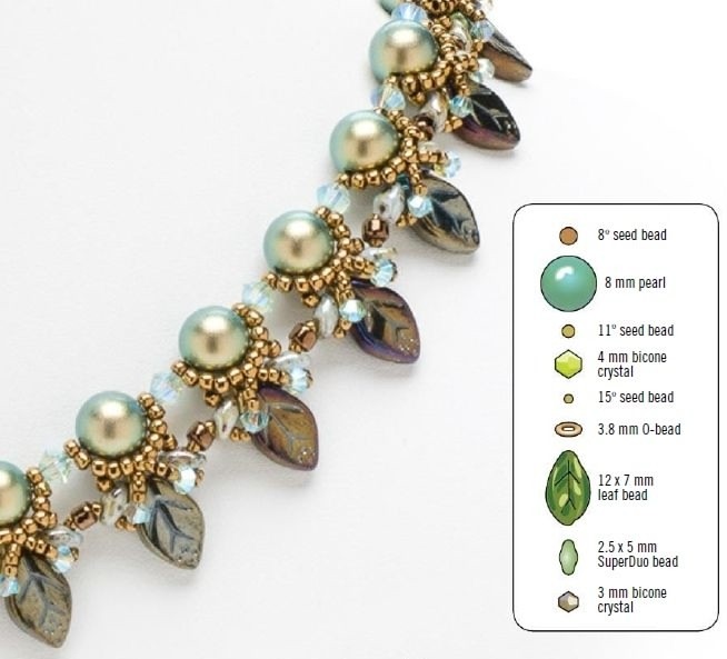 ​Ожерелье с бусинами-листиками