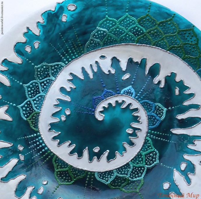 ​Создаем тарелку "Новая волна" в смешанной технике: часть 2