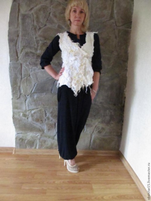 Валяние жилета в стиле "Гранж": нуно-войлок + кудри, часть 1