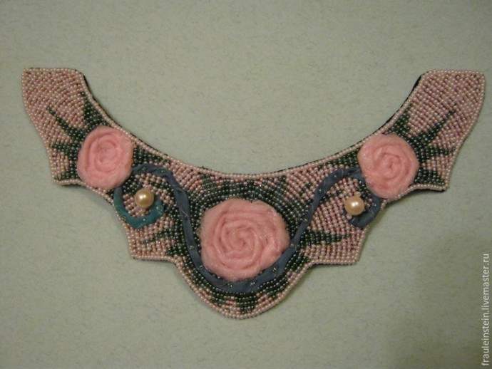 ​Вышиваем колье "Розовое утро": часть 2