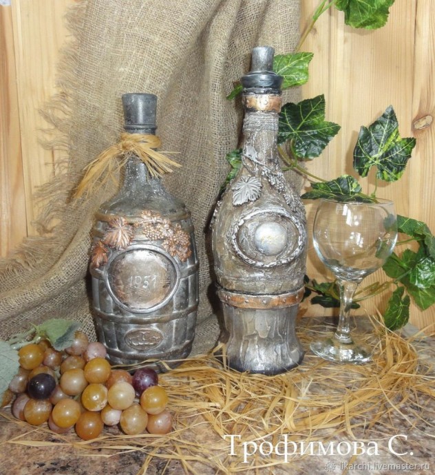 Декорируем стеклянную бутылку: часть 1