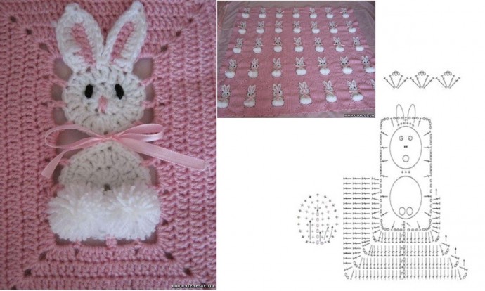 Плед детский с зайчиками