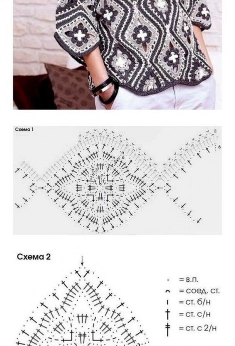 Пуловер из мотивов