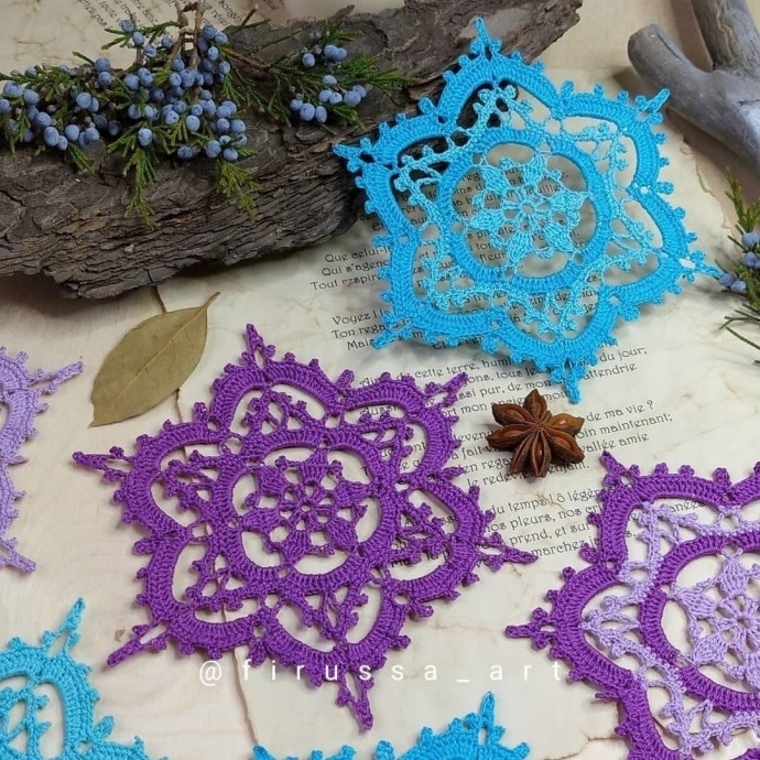 Снежинка крючком