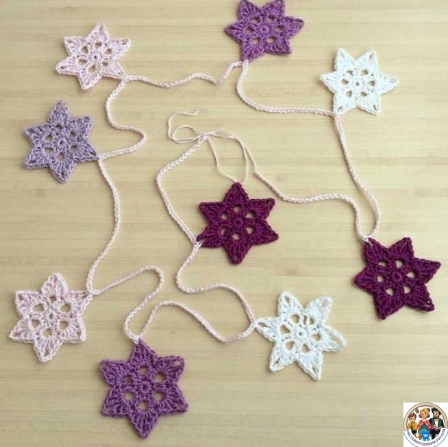 Вяжем разнообразные звездочки