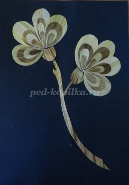 Цветочное панно из соломки: часть 2