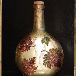 Декорируем стеклянную бутылку "Листопад"