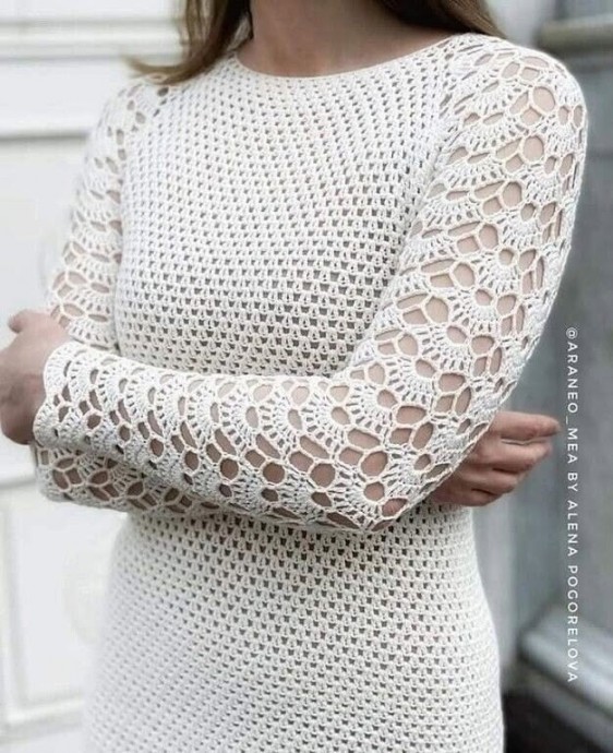 ​Интересное платье крючком