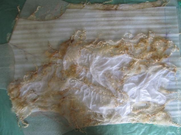 Валяние жилета в стиле "Гранж": нуно-войлок + кудри, часть 3