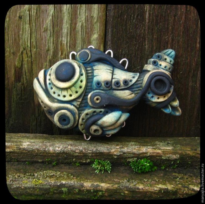 Бионическая рыба: необычное украшение из полимерной глины