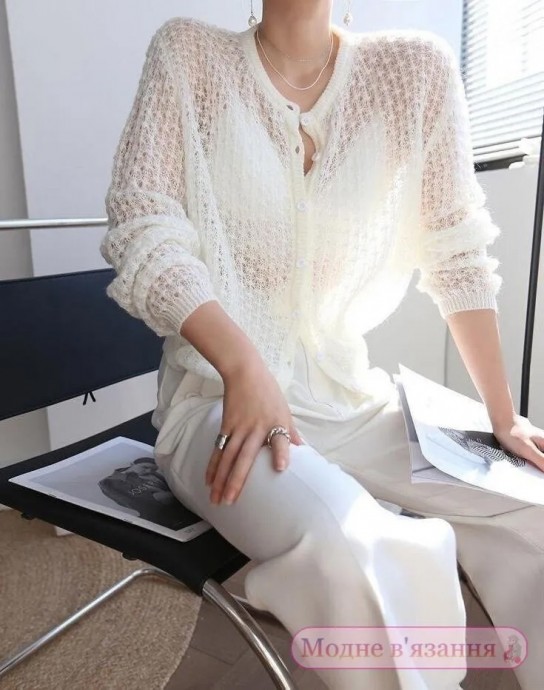​Очень легкий ажурный пуловер