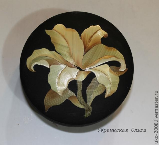 ​Декор шкатулки в технике аппликация соломкой: часть 2