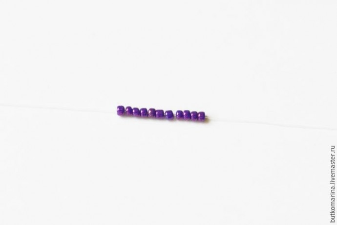 ​Плетем серьги из бисера "Полуночные цветы": часть 1