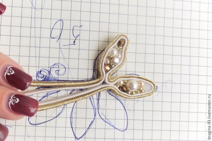 ​Создание сутажной броши "Лавры Афродиты": часть 2