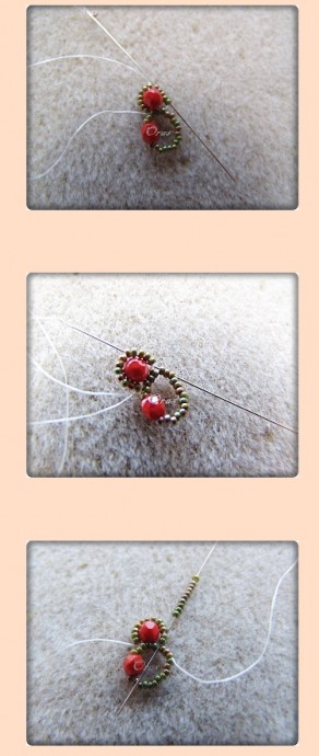 Колье "Барбара" с красными бусинами