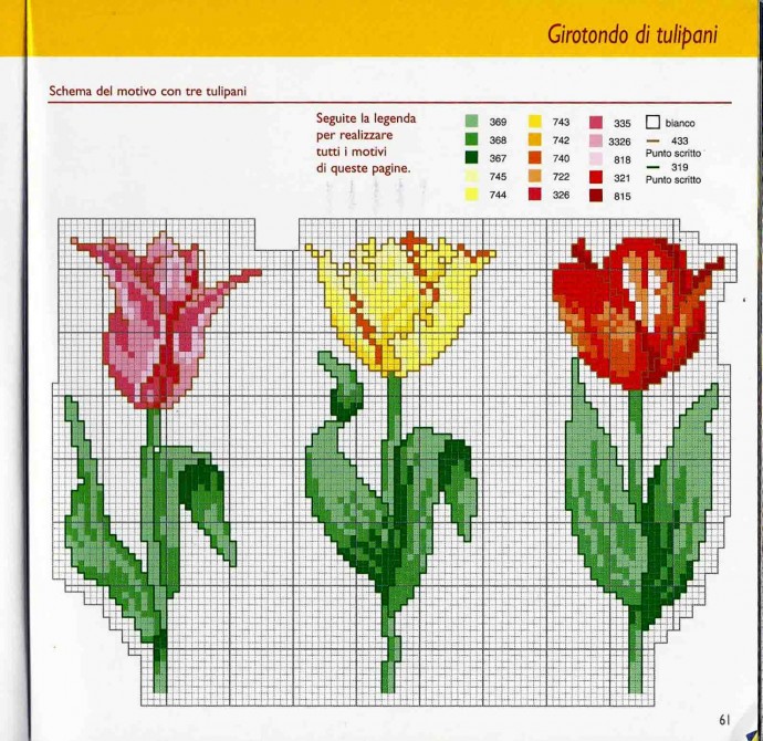 Вышивка с тюльпанами Вышивка с тюльпанами