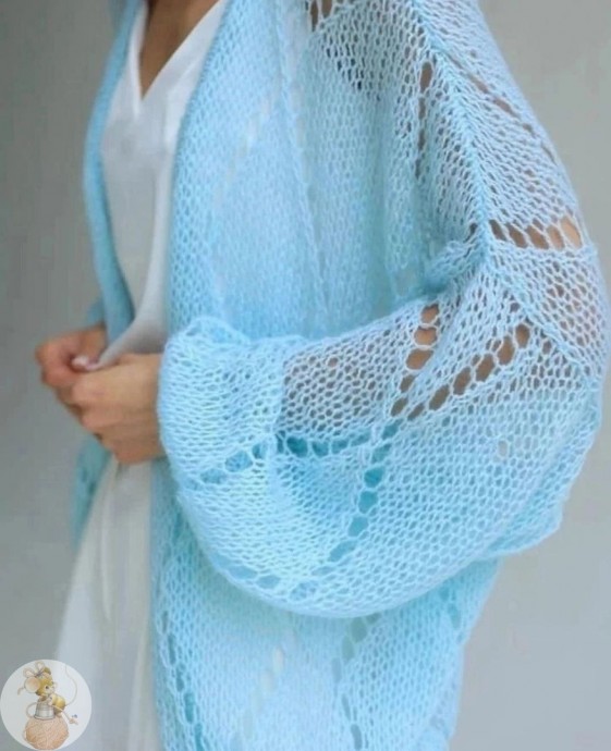 Ажур спицами для нежного кардигана