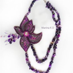 Вышиваем бисером цветок колье "Весенняя Рапсодия": часть 3