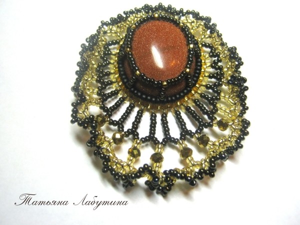​Мастер-класс по созданию кулона с бисерным кружевом сарагуро: часть 2