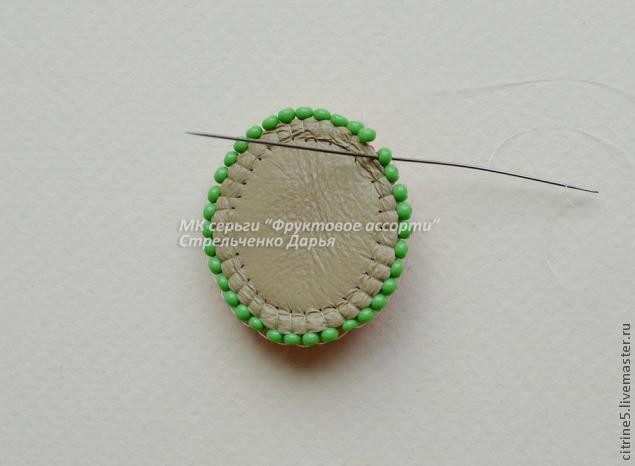 Мастер класс по вышитым серьгам "Фруктовое ассорти": часть 2