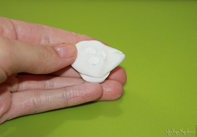 Веточка цветущей вишни из холодного фарфора: часть 2