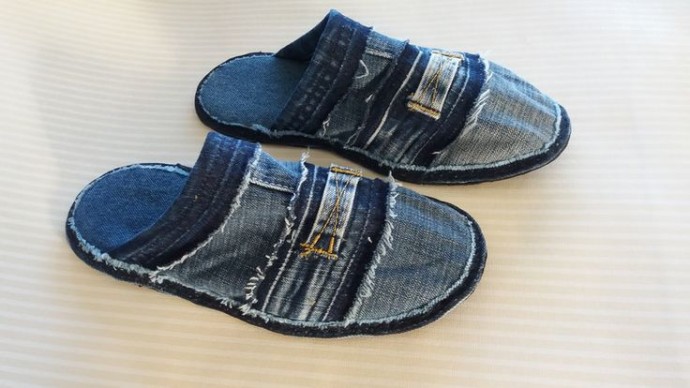 Что сделать из старых джинсов: тапочки Что сделать из старых джинсов: тапочки