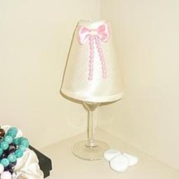 Бокал-подсвечник: изготовление абажура из ткани