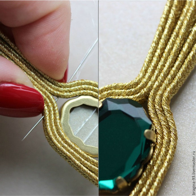 ​Создаем брошь из сутажа и кристаллов Swarovski: часть 1