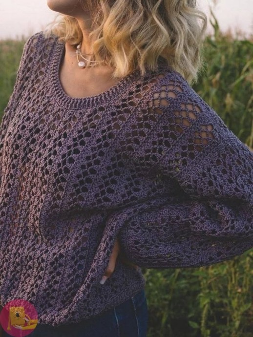 ​Ажурные джемперы крючком