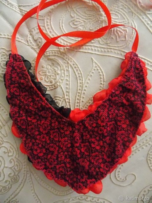 ​Мастерим цветочное колье из шифона