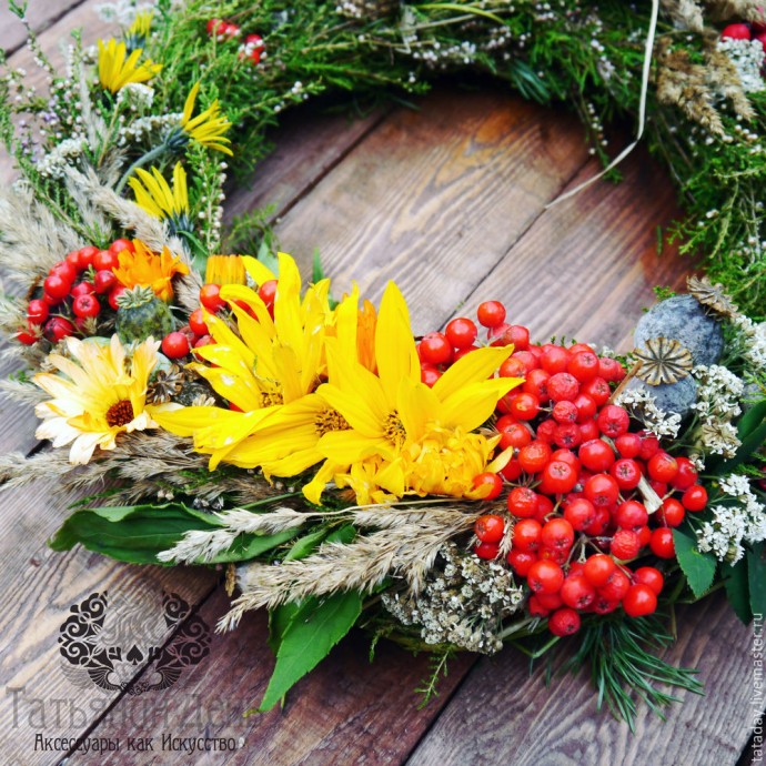 ​Создаем интерьерную композицию "Праздничный веночек": часть 3