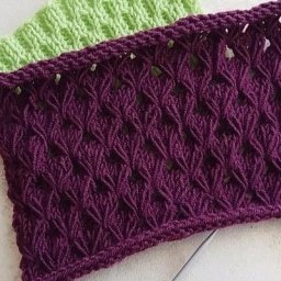 Красивый ажурный узор с вытянутыми петлями