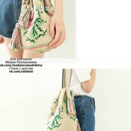 ​Вяжем крючком сумку-котомку