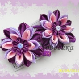 ​Лепестки канзаши с острыми кончиками однотонные