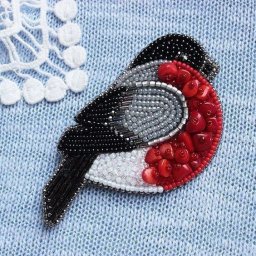 Снегири-броши: мастер-класс