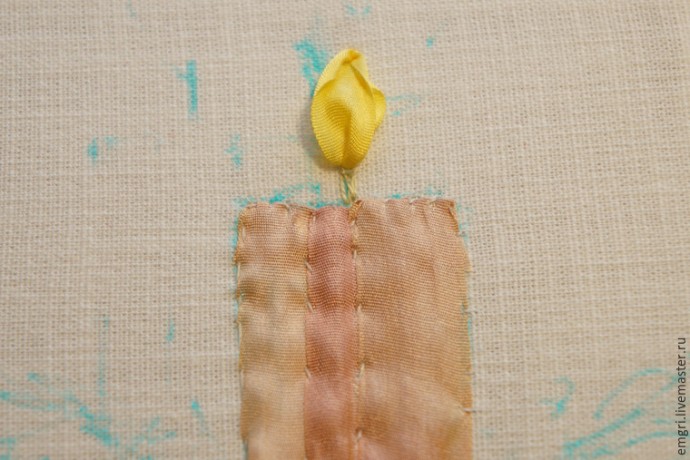 Вышиваем лентами композицию со свечой Вышиваем лентами композицию со свечой