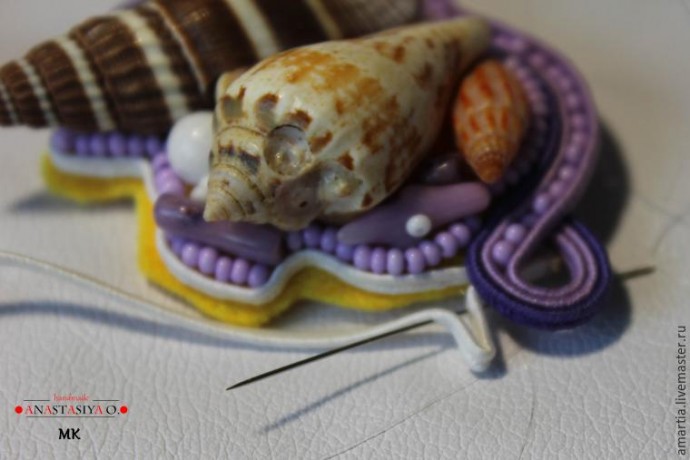 ​Сутажная брошь с ракушками: мастер-класс, часть 3