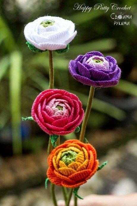 ​Вязанные букеты