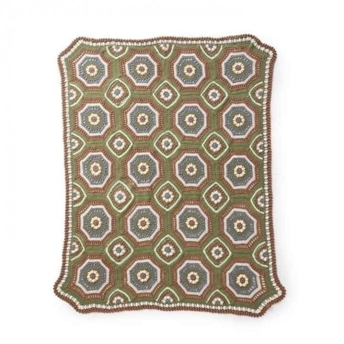 ​Вязаное покрывало из мотивов