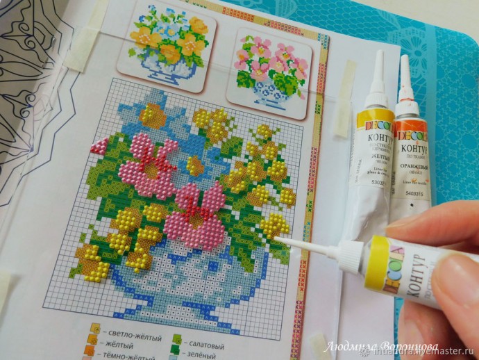 Имитируем вышивку в технике точечная роспись: часть 1 Имитируем вышивку в технике точечная роспись: часть 1