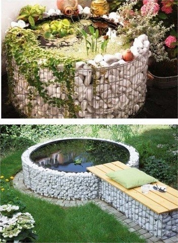 Габион — интересная идея для декора, или что можно сотворить из сетки и камней.