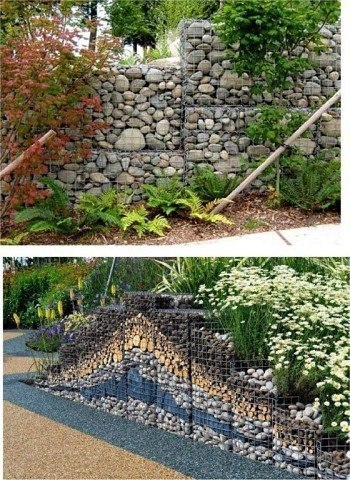 Габион — интересная идея для декора, или что можно сотворить из сетки и камней.